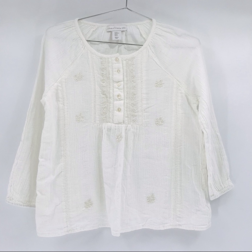 House of Harlow 1960 Embroidered Blouse White Size XS